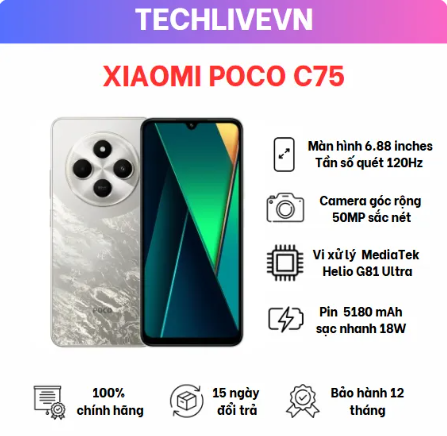 Điện thoại Xiaomi Poco C75 - Hàng chính hãng