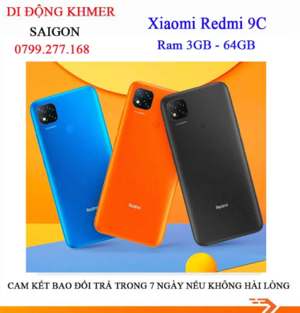 Điện thoại Redmi 9c Ram 3GB bộ nhớ 64GB máy zin full chức năng p