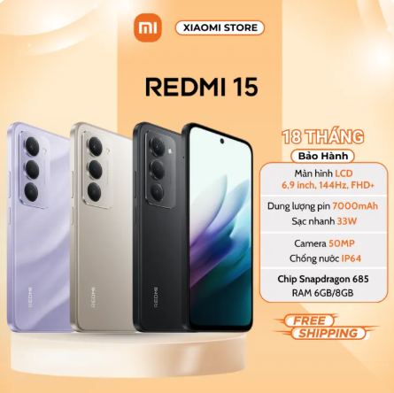 Điện Thoại Xiaomi Redmi 15 6/128GB - 8/128GB Bản Quốc Tế - Bảo h