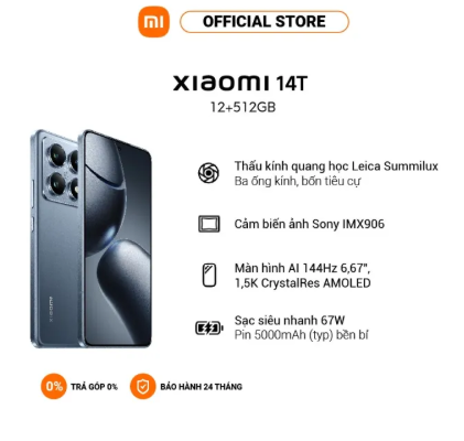 Điện thoại thông minh Xiaomi 14T (12+512) - Chính Hãng
