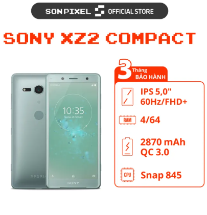 Điện Thoại Sony Xperia XZ2 Compact, Chip Snapdragon 845, Ram 4/6