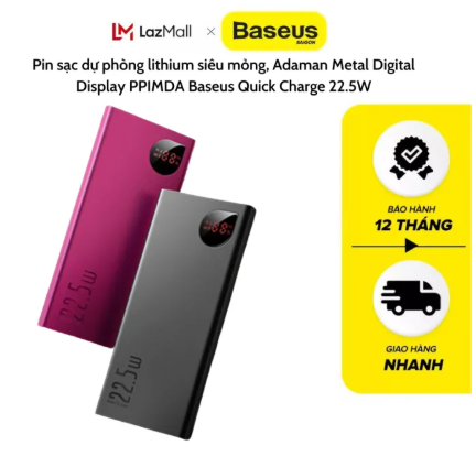 Pin dự phòng sạc nhanh 22.5W Baseus Adaman Metal Digital Display