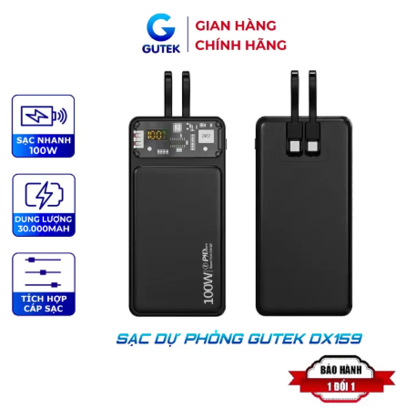 Gutek Gt160 20000Mah Power Bank, 100W Fast Charging, Large Batte