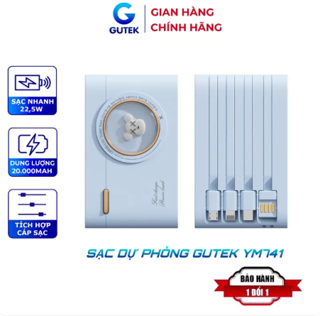 Gutek ym741 10000mAh 20000mAh Digital Power Bank built-in large