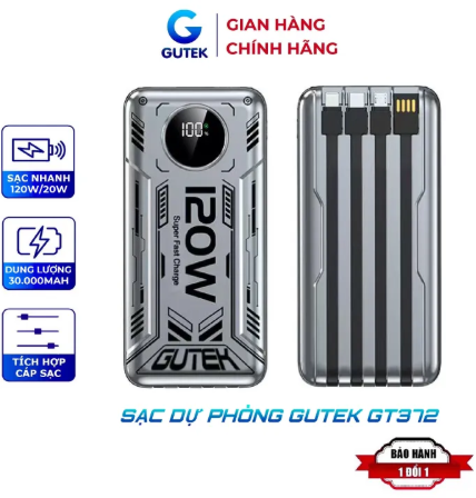 Sạc dự phòng 30000mah sạc nhanh 120w dung lượng pin lớn có dây s