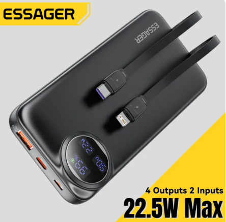 Essager USBA22.5W Power Banks Portable 20000mAh Digital Display