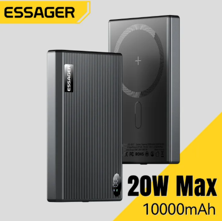 Essager 15W 10000mAh Wireless Charge Power Banks Portable Digita