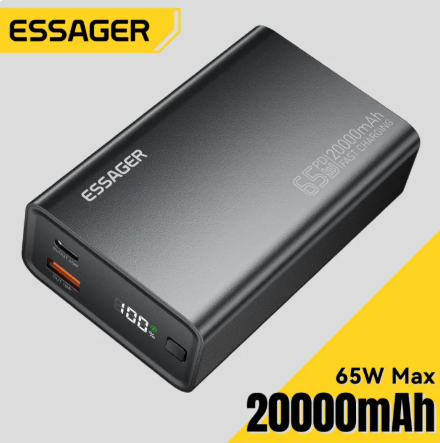 Essager 65W 20000mAh Power Bank Digital Display Portable USB A T