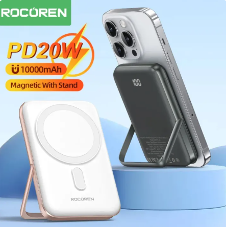 Rocoren 10000mAh Power Bank Wireless Fast Charging Charger 15W P