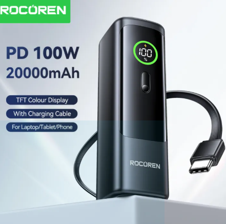 Rocoren 100W Power Bank 20000mAh Digital Display Power Output In