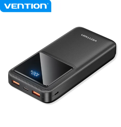 Vention 20000mAh Power Bank 22.5W - 3 Charging Ports, PD/QC Fast