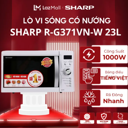 Lò vi sóng Sharp R-G371VN-W 23 lít | Lò nướng G371VN màu trắng |