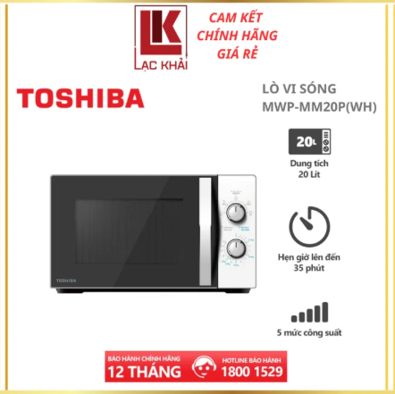 Lò vi sóng Toshiba MWP-MM20P(WH) - Dung tích 20 lít, 5 mức công