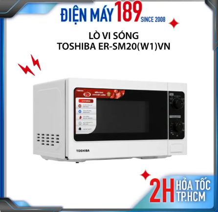 Lò vi sóng Toshiba ER-SM20(W1)VN - 20 lít - Khoang lò thép không