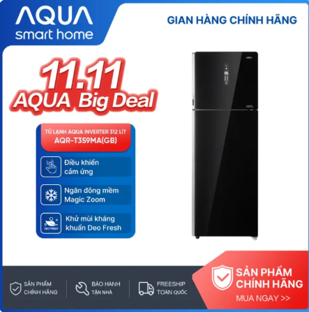 Tủ lạnh Aqua Inverter 312 lít AQR-T359MA(GB) - Bảo hành 2 năm