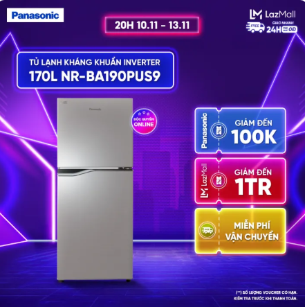 Panasonic Inverter Antibacterial Refrigerator with Upper Freezer
