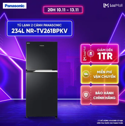 Panasonic 2-Door Refrigerator 234 Liters Nr-Tv261Bpkv - 99.99% A
