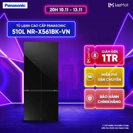Tủ lạnh cao cấp Panasonic 510l NR-X561BK-VN - Thiết kế âm tường