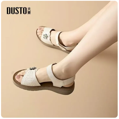 Giày Cao Gót DUSTO Mùa Hè 2024 Giày Đế Bằng Thời Trang Thường Ng