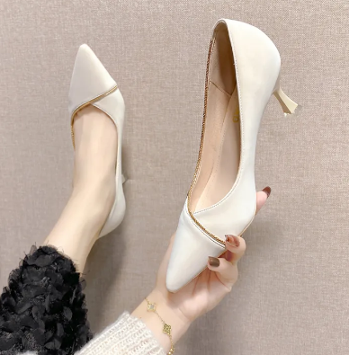Giày Cao Gót Kiểu Pháp Giày Làm Việc Mũi Nhọn Mùa Xuân Mẫu Mới N