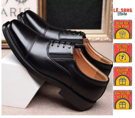 High-Quality Soft Leather Western Shoes with Stitched Soles, Tre