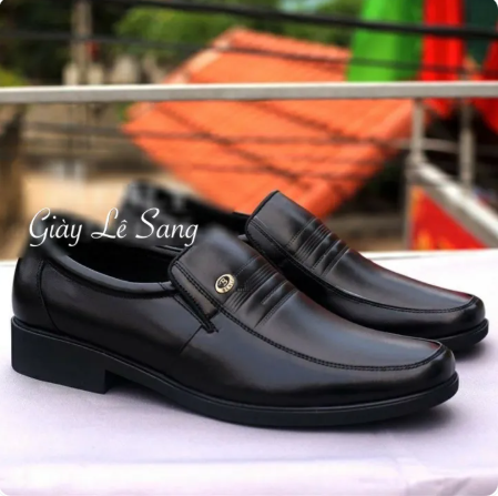 [Hcm]Middle-Aged Men's Leather Shoes, Shoes for Dad, Elegant Squ