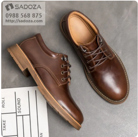 Giày Nam Đẹp Da Bò Cao Cấp Phong Cách SADOZA Giày Đốc Nam Cổ Ngắ