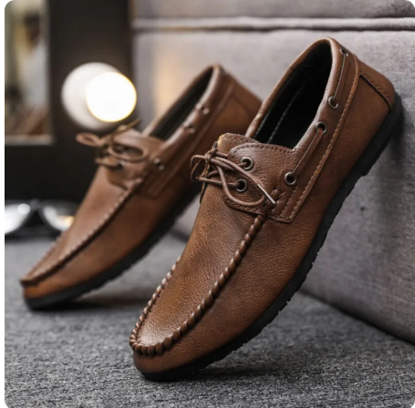 Stkorean Giày nam bằng da có dây buộc giày thường ngày ngoài trờ
