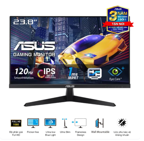 Display Asus lv249hgr 23.8 "/FHD/IPs/HDMI/ VGA/ 120Hz/ 1ms/Black