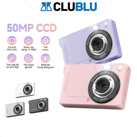 CLUBLU- Máy Ảnh Kỹ Thuật Số M08 Quay Video 4K Zoom Tự Động AF 50
