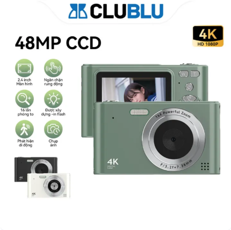 CLUBLU- Máy Ảnh Kỹ Thuật Số H15CCD Digital Camera Mini 4K Cho Họ