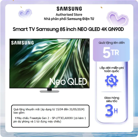 [NEW 2024][Giao hàng và lắp đặt toàn quốc] 85QN90D - Smart Tivi